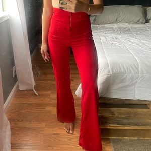 Fashion nova hot red flared pants